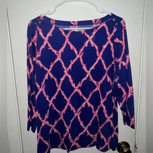 Lilly Pulitzer 3/4 sleeve top size L